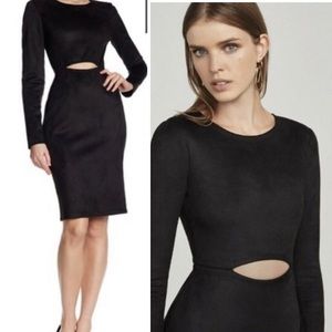 NWT Black Faux Suede BCBGMAXAZRIA Dress / Size XXS